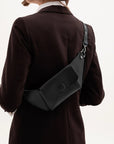 Black Leather Belt Bag