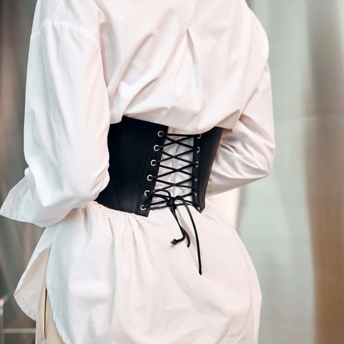 Black Leather Corset