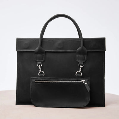 Black Leather Laptop Bag