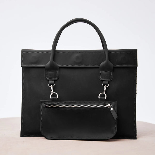 Black Leather Laptop Bag