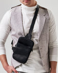 Black Leather Sling Bag