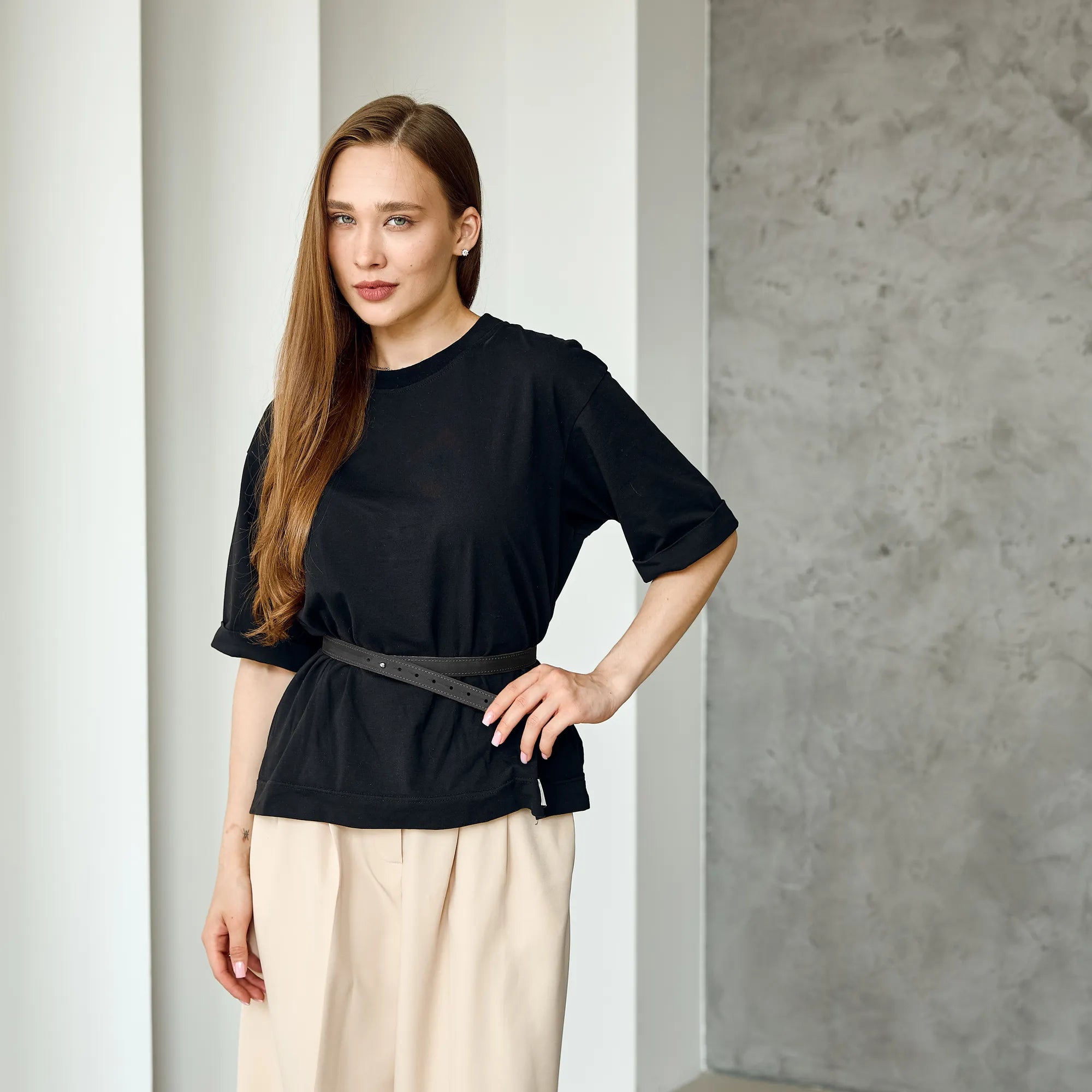 Black Skinny Belt