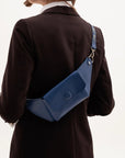 Blue Leather Belt Bag