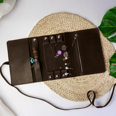 Brown Jewelry Roll