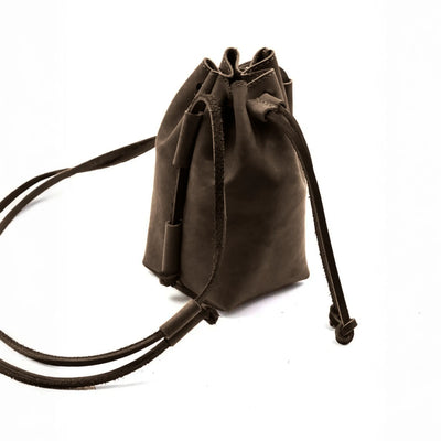 Brown Leather Bucket Bag