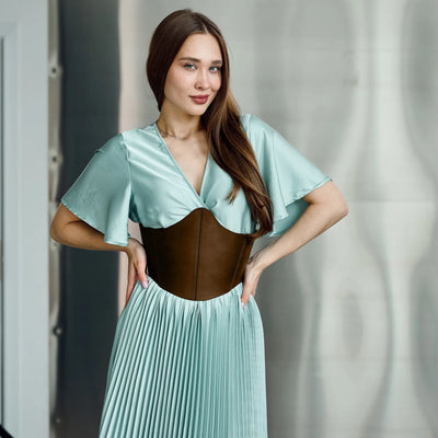 Brown Leather Corset Belt