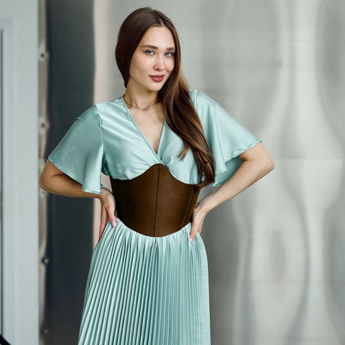 Brown Leather Corset Belt