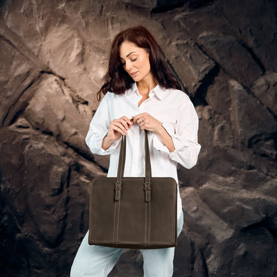 Brown Leather Shoulder Tote