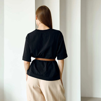 Brown Leather Skinny Belt