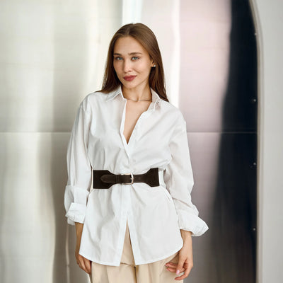 Brown Waist Wide Belt