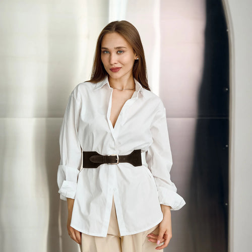 Brown Waist Wide Belt