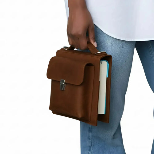Bible Bag with Shoulder Strap — Premium Personalized Handmade Leather Book Covers | Pikore
