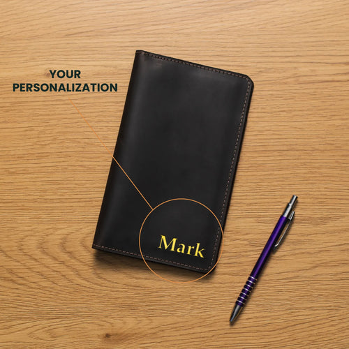 Leather Checkbook Cover — Premium Personalized Handmade Leather Checkbook Holder | Pikore