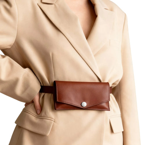 Cognac Leather Belt Bags