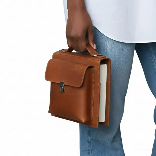 Bible Bag with Shoulder Strap — Premium Personalized Handmade Leather Book Covers | Pikore