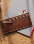 Slim Long Leather Wallet — Premium Personalized Handmade Leather Wallet | Pikore