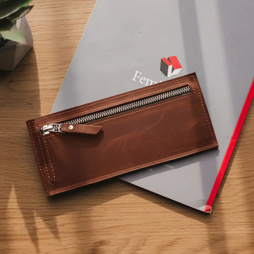 Slim Long Leather Wallet — Premium Personalized Handmade Leather Wallet | Pikore