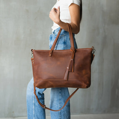 Custom Leather Tote Bag
