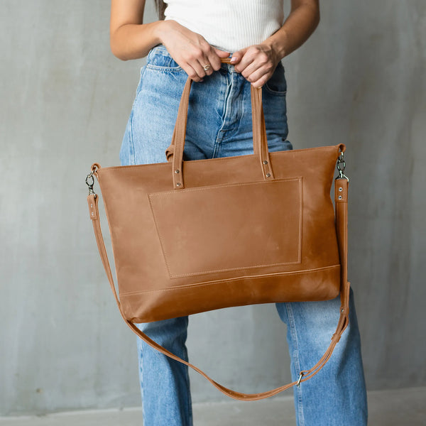 Custom Leather Tote Handbag