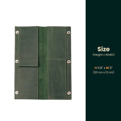 Chefs Knife Case X2 — Premium Personalized Handmade Leather Roll Bag | Pikore