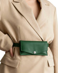 Green Leather Belt Bags