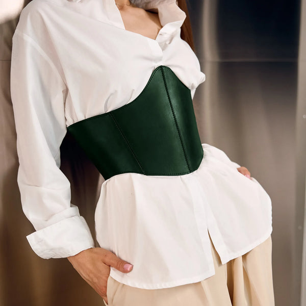 Green Leather Corset