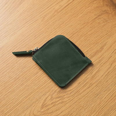 Green Leather Small Wallet
