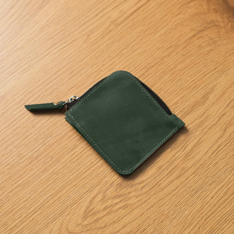 Green Leather Small Wallet