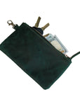 Black Leather Zip Pouch