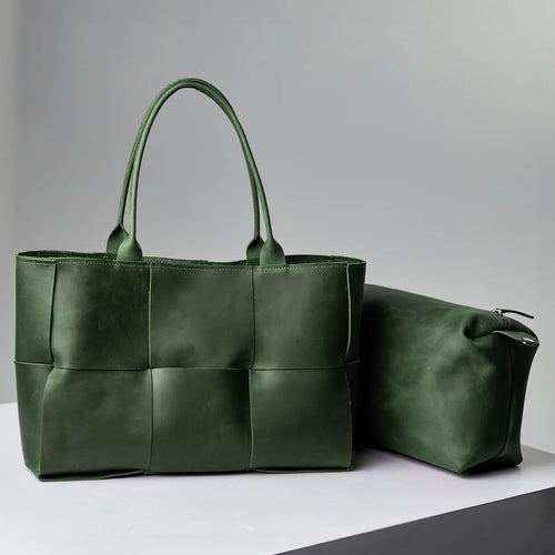 Green Woven Tote