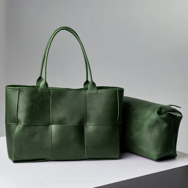 Green Woven Tote