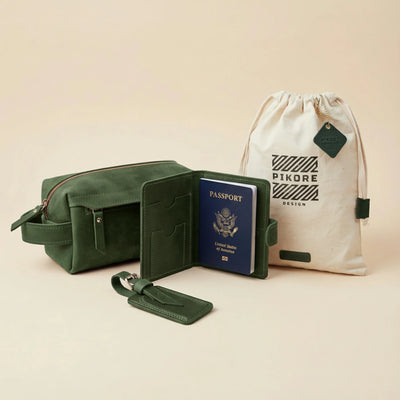 Passport Wallet & Luggage tag + Toiletry Bag