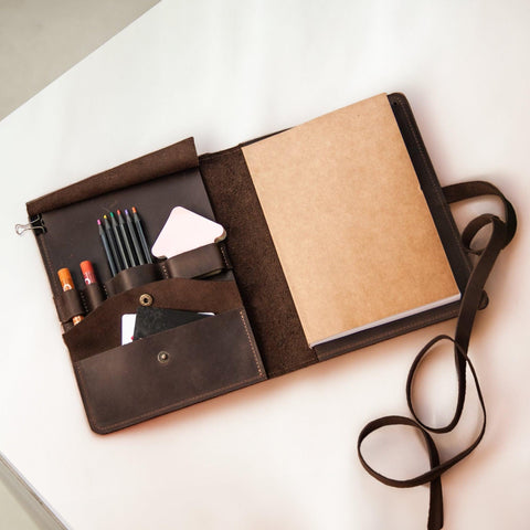 Leather Sketchbook Cover - Pikore