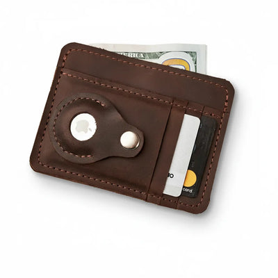 Leather Wallet with Airtag Slot