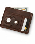 Leather Wallet with Airtag Slot