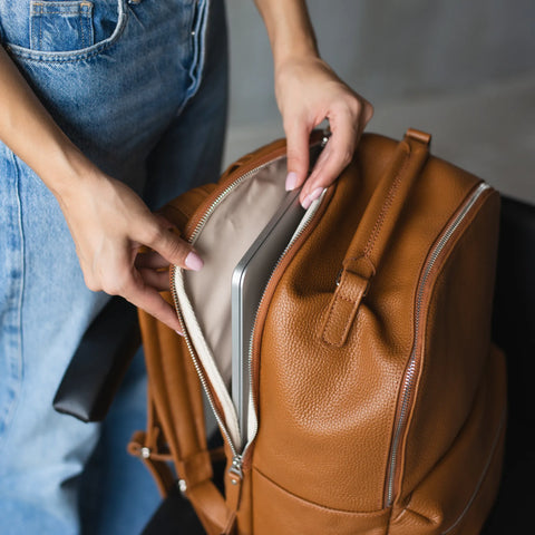 Leather Laptop Backpack