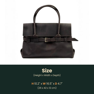 Leahter Handbag Size Banner