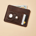 Leather Wallet with Airtag Slot