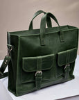 Leather Briefcase Messenger Bag