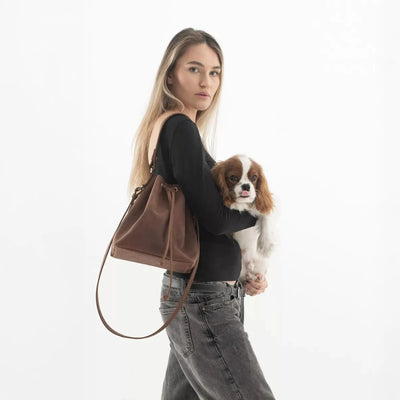 Leather Bucket Shoulder Bag