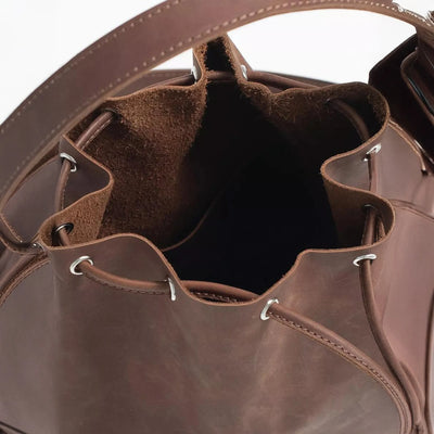 Leather Crossbody Drawstring Bag