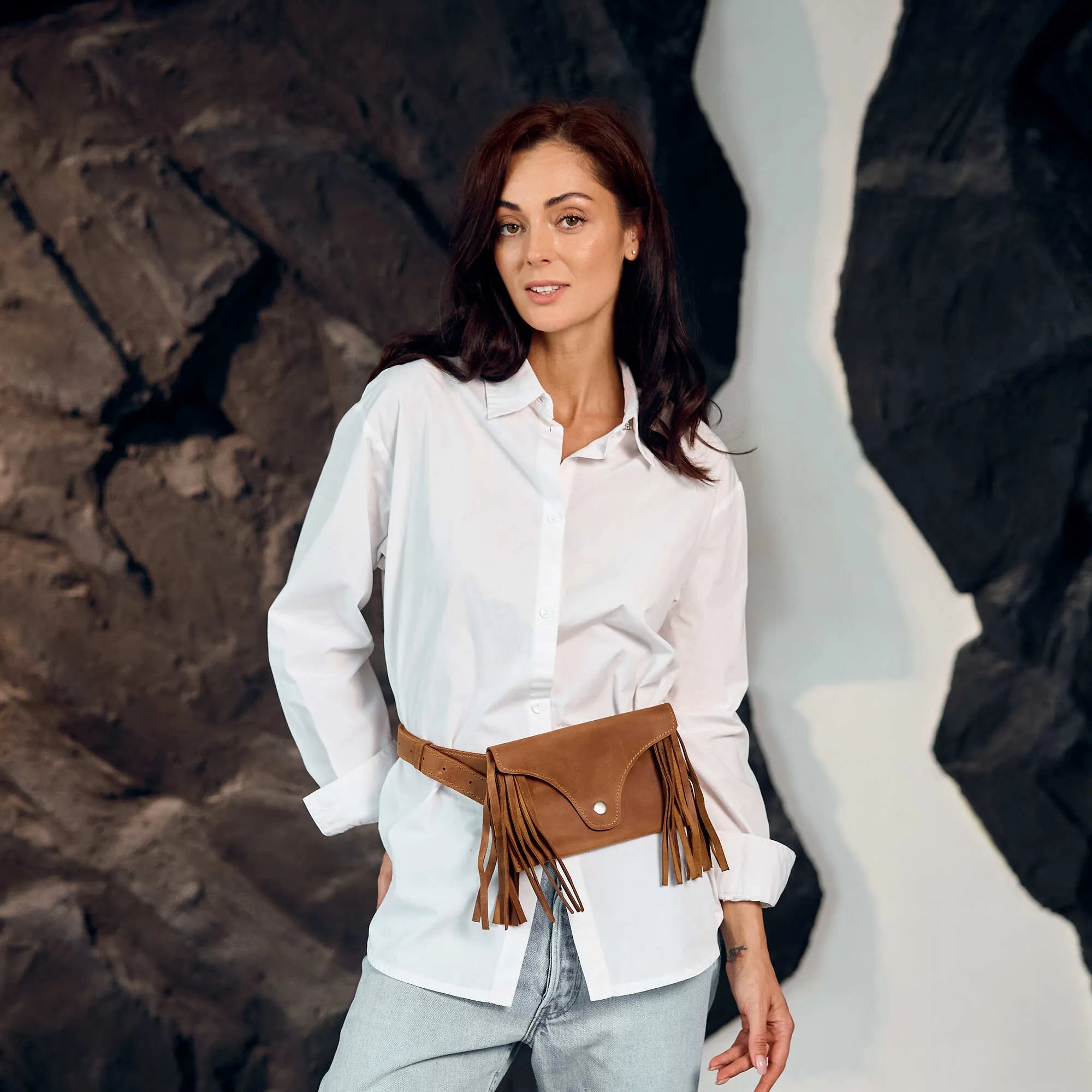 Leather Fringe Bag