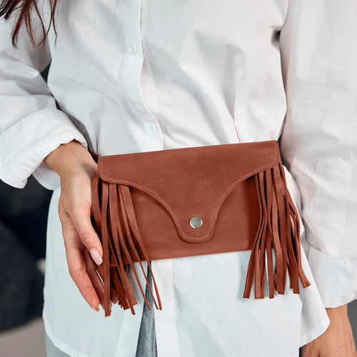 Leather Fringe Crossbody Bag