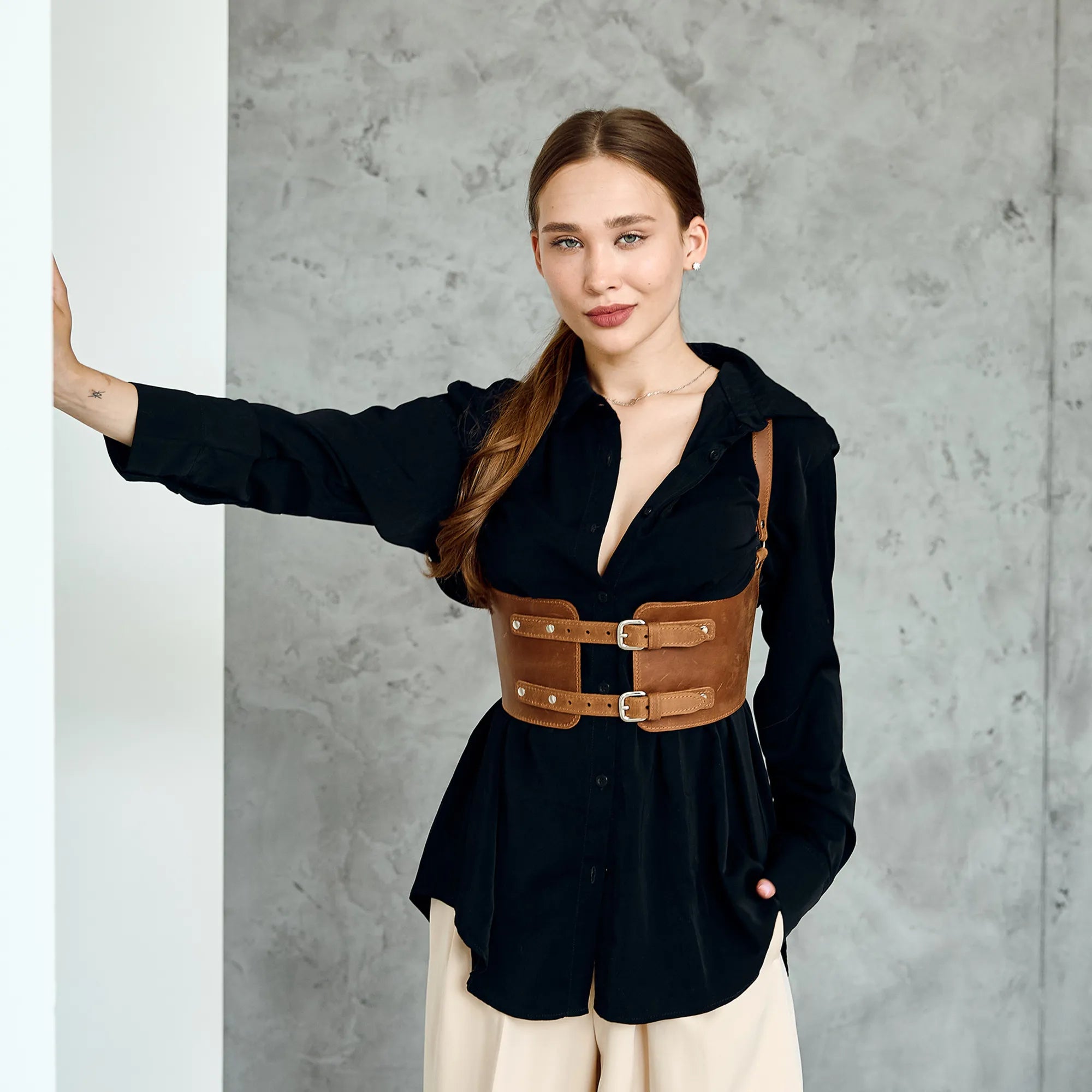 Leather Harness Belt