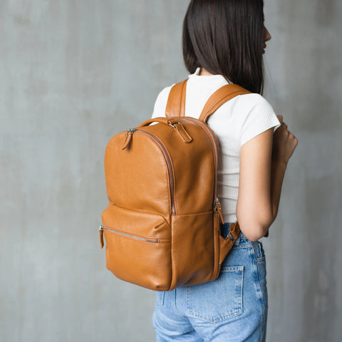 Leather Laptop Backpack