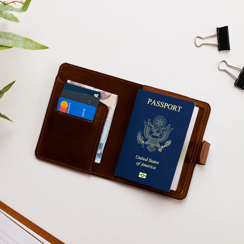 Leather Passport Holder Personalized