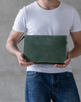 Leather Portfolio with Zipper