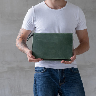 Leather Portfolio with Zipper