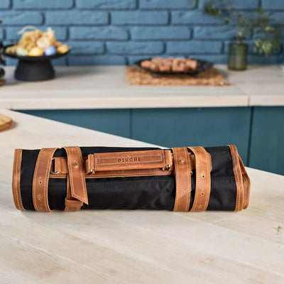 Leather roll up Knife Case