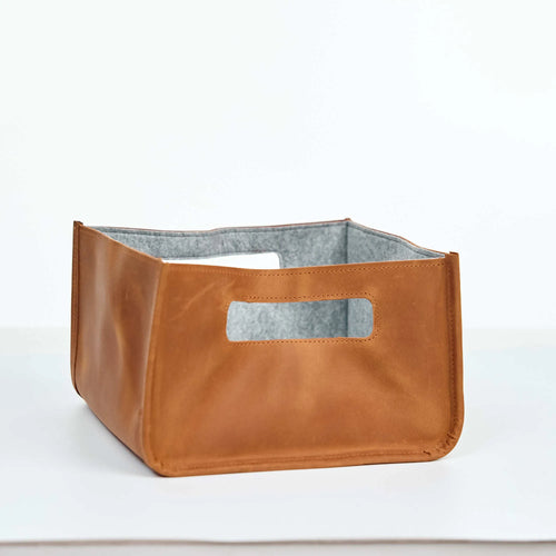 Leather Storage Basket